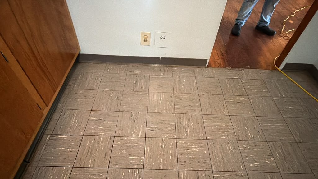 Freshly cleaned tile floor